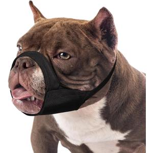Mayerzon Pitbull Muzzle, Soft Muzzle for American Bully Bulldog Boxers Rottweilers, Anti Fierce Barking Biting Chewing Mouth Guard for Medium Large Short Snout Dogs in Grooming Walking Vet Visits