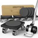 ONEON Furniture Mover with Wheels, 360 Rotation Wheels Furniture Dolly for Moving Heavy Furniture, Appliances, 500 LB Max Load Capacity with Auxiliary Lifter - Standard Dolly