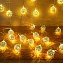 40 Disco Ball String Lights Mirror LED Party String Light Disco Party Decorations for Christmas Wall Tree Outdoor Patio Garden 9.84 Inch Per Piece