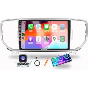 for Kia Sportage 2017-2022 CarPlay Android Auto Navigation Stereo GPS Radio Reverse Camera Display 9" IPS Touchscreen Headunit Tablet Media Player, if Applicable Quad Core 2G+64G Silver