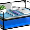 2 Tier Stackable Letter Tray Paper Holder Desk Organizer for Home Office School, Black (2 Tier (13.5" x 9.65" x 5.3"))