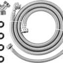 Steam Dryer Hose Installation Kit 6FT by AMI PARTS-Include 6 Ft 90 Degree Elbow Stainless Steel Hose-Fit for All Steam Dryers-1ft Inlet Adapter And Y Connector-Burst Proof Steam Dryer Water Line