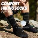 Wildarms 5 Pack Mens Crew Boot Socks Breathable Durable Cushioned Work Socks Athletic Socks with Moisture Wicking for Hiking (Black)