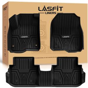 LASFIT Floor Mats for Honda CR-V 2026 2025 2024 2023 (Gasoline & Hybrid & e:FCEV), All Weather TPE Custom Fit Anti-Slip Pet Friendly Car Liners, 1st & 2nd Row Black
