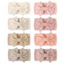 CLLOT 8 Colors Super Stretchy Soft Knot Baby Girl Headbands with Hair Bows Nylon Head Wrap For Newborn Baby Girls Infants Toddlers Kids