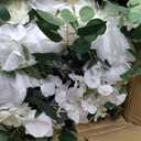 NUPTIO Large Flower Centerpieces for Tables: 17.7 inch Diameter White Artificial Flower Ball Arrangement for Wedding Party Centerpiece - 2 Pcs Fake Floral Rose for Bridal Shower Decorations