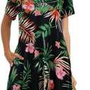 BELAROI Womens Summer Casual T Shirt Dress Loose Swing Tunic Dress Short Sleeve Sundress with Pockets 2XL