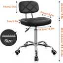 KKTONER Office Chair with Back Office Stool with Wheels Height Adjustable Square stools for Drafting Home Work (Black)