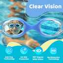 Vvinca Kids Swim Goggles with Bungee Strap No Leaking Anti Fog Toddler Goggles with Quick Adjust