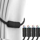 4 Pack Black Magnetic Curtain Tiebacks - Decorative Holdbacks for Wall Drapes, Curtains, Home & Outdoor Use - Elegant Curtain Pull Backs Rope Holders