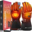 Heated Gloves for Men Women, Rechargeable Hand Warmer Gloves with Touchscreen, Waterproof Electric Heated Ski Glove for Winter Outdoor Work Hunting Camping Snowboarding Hiking Raynaud, Size L