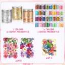 Daifunli 152 Pcs Holographic Chunky Glitter, Gold Foil Flakes, Dried Pressed Flowers and Double-Sided Faux Butterfly Epoxy Resin Jewelry Molds Kit for DIY Art and Crafts Candle Soap Jewelry Making