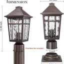 Darkaway Outdoor Post Lights Lamp Post Light Fixture, Waterproof Aluminum Housing with Water Ripple Glass, Fence Post Deck Lighting for Garden Patio Pathway (edium-2 Pack)