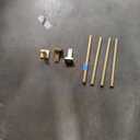  Modern Rounded Cap Single Indoor Curtain Rod and Finial Set, Easy Install Wall Mount, Matte Gold