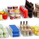 Clear Fridge Organizer, Refrigerator Organizer Bins with Handle, Freezer, Kitchen Cabinet, Pantry Organization, BPA Free Fridge Organizers (12.4 inch 8 Pack)