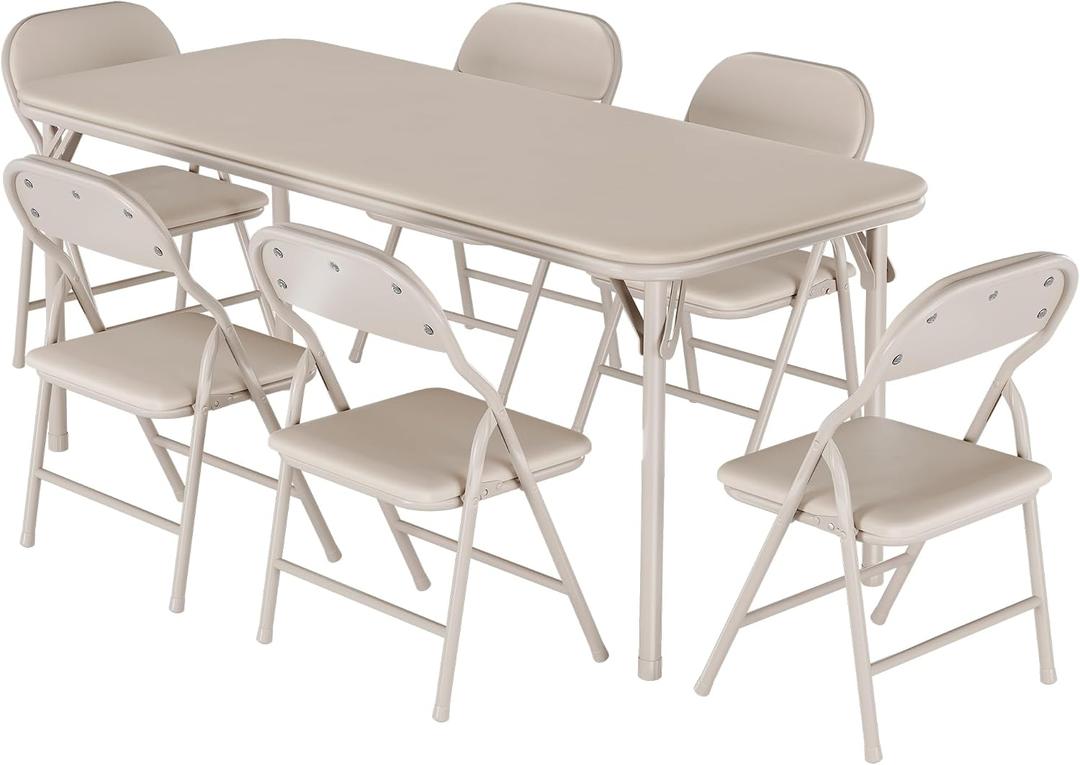 GAOMON 7 Piece Set Folding Table and Chairs Set for Boys and Girls