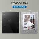 5x7 Picture Frame Glass 2 Pack, Sparkly Glitter Photo Frame 5 x 7 Mirror Crystal Wedding Gift Wall and Tabletop Display