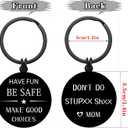 5 x Lapsia Double Sided Son Gifts Form Mom, Funny Keychain Gifts for Teenage Boys Girls, Christmas Stocking Stuffers for Teens