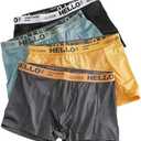 Men's Mesh Ice Silk Underwear Box Briefs Breathable Underwear Trunks Underpanties Multipacks (X-Large, 4pcs Mixed Color 01)