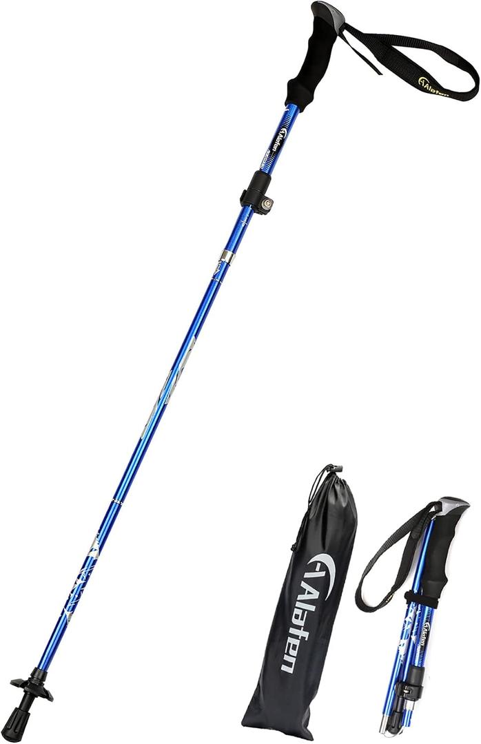 A ALAFEN Aluminum Collapsible Ultralight Travel Trekking Hiking Pole for Men and Women (Fits 5'3" - 6'2")