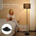 AUQUEE Floor Lamps for Living Room, Modern Standing Lamp, Black Lamp Shades, Foot Switch, Simple Pole Lamps Corner Lamp for Bedroom,Office, Living Room, Den, Bright Reading Floor Lamp(Without Bulb)