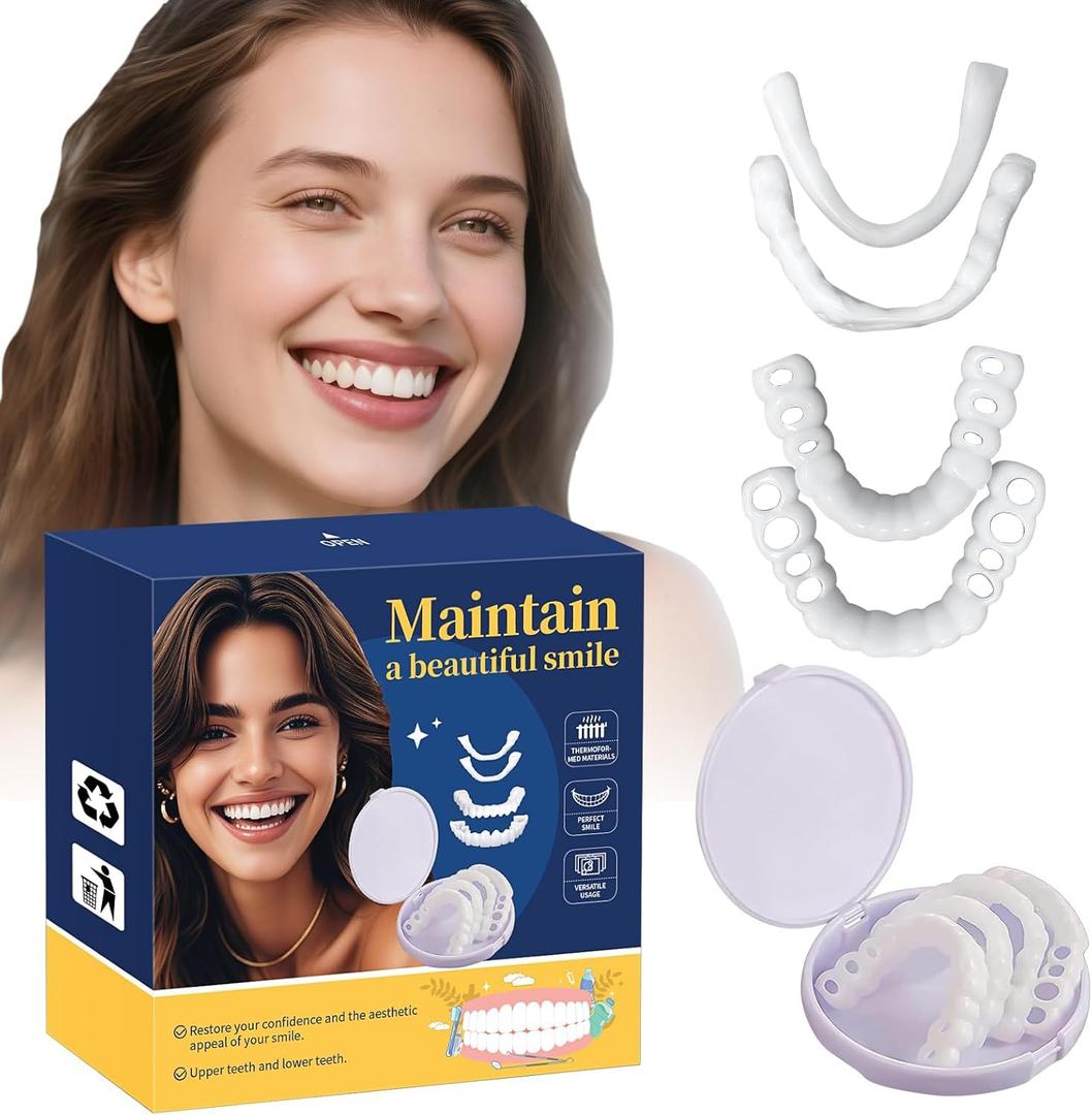 Temporary Veneers Kit for Women and Men, Tooth Replacement Kit, Nature and Comfortable (1 Count (Pack of 1), Unflavored)-AAZ1