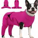 Koeson Adjustable Dog Recovery Suit for Hind Legs, Soft Dog Surgery Recovery Suit with Long Back Sleeves, Rear Leg Sleeve to Stop Licking for Medium Dogs, Pet Surgery Shirt Female Male, M
