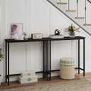 HollyHOME Narrow Console Table, 29.5" Slim Entryway Table, Sofa Stand, Hallway Shelf for Hallway, Bedroom, Living Room, Foyer, Black