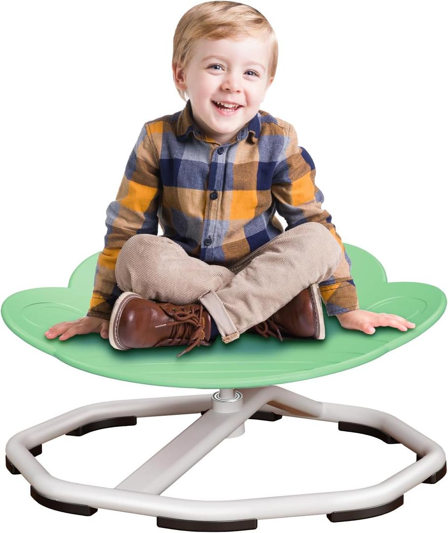 Qusases Sensory Swivel Chairs for Kids, Spinning Chair for Autistic Kids, Sit and Spin Sensory Toys, Training Body Coordination, Autism ADHD Chairs Indoor Outdoor Play Equipment (Green), 20.6 inches x 10 inches x 17.9 inches