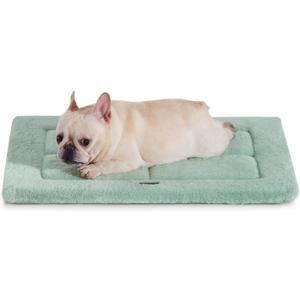 MADE 4 PETS Dog Crate Pad Bed for Medium Dogs, Washable & Reversible, Anti-Slip Kennel Mat for Cozy Sleeping, Soft Fluffy Dog Bed for Indoor & Outdoor Use, 29"x21", Green