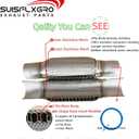 Exhaust Flex Pipe Universal Type 100% Stainless Steel For Heavy Duty and Cars (1 PC, 2.5X8X12 Clamps)