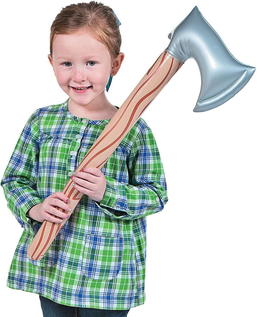 Fun Express Inflatable Axe (Set of 12) Hatchet Costume Props, Camping Toys, Costume Accessories, Favors