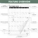 Wall Calendar 2025-2026, 21 Months Calendar Runs from October 2025 to June 2027 - Large 22.75" x 15.5" Vertical Monthly Calendar for Office, Home, or School, Black