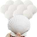 GRANITA 10Pcs 4-5 inch Sea Shells White Scallop Shells for Cooking Crafts, Large Sea Shells for Crafting Seashells Wreath Decoration for Home Decor