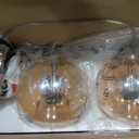Amber Glass Pendant Lights Kitchen Island Gold Hanging Light Fixture Glass Globe Pendant Light Modern Pendant Lighting for Dining Room Bedroom Kitchen Island (7.87", 2 Pack)