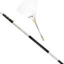 DOCA Gardening Tools 6-24 Ft - Extension Pole for Tree Trimming, Fruit Picker, Roof Rake for Leaves - Roof Rake