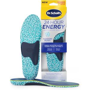 Dr. Scholl's 24-Hour Energy Multipurpose Insoles, Returns Energy with Every Step, Relieves Foot Pressure & Tired Achy Feet, Memory Foam & Gel Insert, Women's Shoe Size 6-10, 1 Pair
