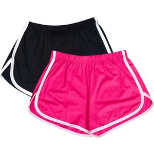 Cameway 2 Pack Women Cotton Running Athletic Shorts Gym Yoga Summer Active Dance Shorts Pants (3X-Large Short, Rosered)