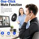 Meetings Open-Ear Headphones with Rotatable Noise-Canceling Boom Mic, Bone Conduction Bluetooth 6.0 Headphones with One-Touch Mute&Magnetic Charging for All-Day Use,Perfect for Driving Learning(Black)