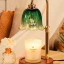 Candle Warmer Lamp, Gold Candle Lamp Warmer with Timer & Dimmer with 2 Bulbs, Birthday Gifts for Women Mom, Valentines Gifts, House Warming Gifts New Home Bedroom Decor, Height Adjustable (Green)