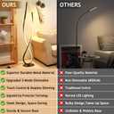 NUR Spiral Floor Lamp, 59" Tall Black LED Modern Standing Floor Lamp with Remote Control, Arched Bright Floor Lamps for Living Room Bedroom Office Home (Spiral Floor Lamp)