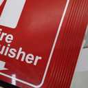 10 Sets 3D Fire Extinguisher Projecting Sign 6.3" x 6.3" Acrylic Fire Extinguisher Sign with Down Arrow Pre Drilled Mounting Hole, Includes Matching Screwsfor Indoor Outdoor Wall