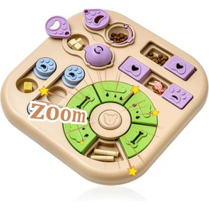 Interactive Dog Puzzle Toys for Smart Dogs - Mental Stimulation Puzzle Toys for Small & Medium Dogs, Treat Dispensing Dog Enrichment Toys for Beginner Dogs (Khaki)