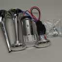 600DB Super Loud Dual Electric Air Horns Kit for Vehicles - With Compressor, Applicable for Cars, SUVs, Trucks, Boats (Sliver) (Silver)