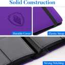 Premium 9 Pocket Card Binder for 540 Cards, Fabmaker PU Cover Trading Card Binder, Sturdy Card Collection Album, Sleek Card Holder Folders for Game Cards & Sports Cards, Purple