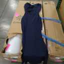 Rnoint Women's Short Sleeve Maxi Dress, Navy Color, Size S