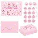 2 x ceiba tree Baby Shower Thank You Cards with Envelopes & Stickers for Girl Baby Shower Party Appreciation Pink 24 Packs 4x6 Inch Blank inside
