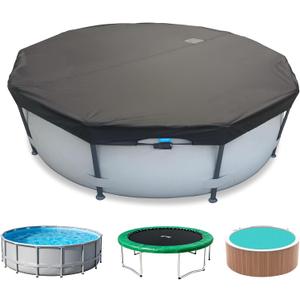 15 Ft Winter Pool Cover Above Ground Pool Cover, Easy Installation Round Pool Cover Protector, Round Hot Tub Cover Ideal for hydrophilic and Dustproof Trampoline Cover (Black)