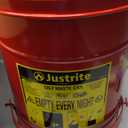 Justrite 6 Gallon Galvanized Steel Oily Waste Can, 16" x 12" Metal Oil Rag Safety Can With Foot Operated Self-Closing Lid for Oil Rag Disposal, Made in the USA, Red, 09100