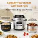 Fullwill Dual-Pot Electric Pressure Cooker,12-in-1 Multi Cooker with 6QT Stainless Steel & 5QT Ceramic Pot,Olla de Presion for Pressure,Rice,Meat Stew,Yogurt Maker